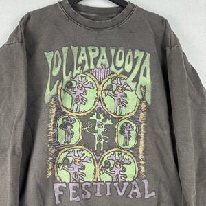 Lollapalooza Festival Graphic 2025 Sweatshirt Faded Black Size Large Cotton